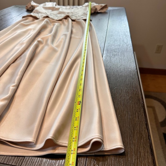 Vintage Stenay Champagne Formal Dress Size 12 Embellished‎ Evening Gown Maxi - Picture 12 of 14